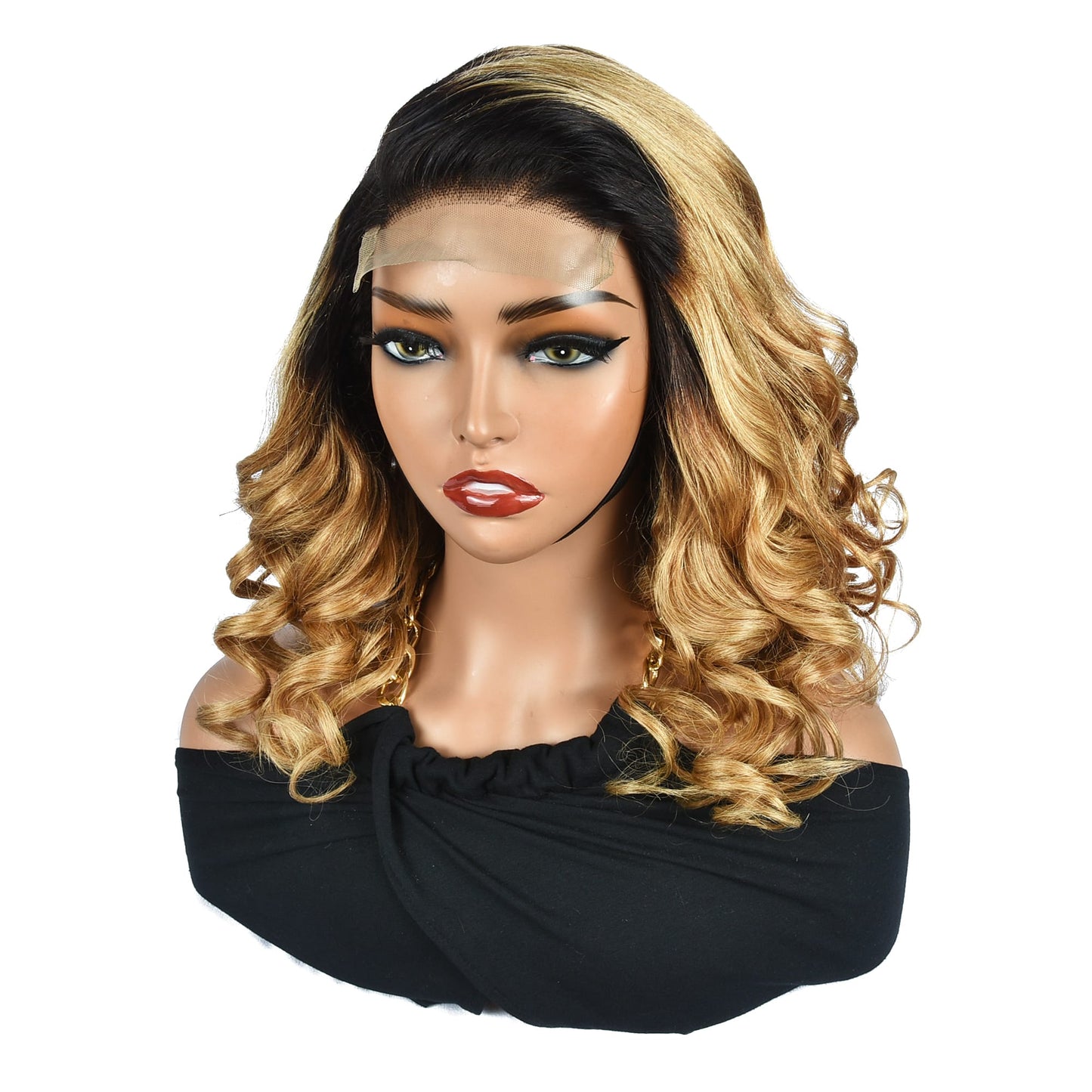 Body Wave Human Hair Wig 1b/27 16"