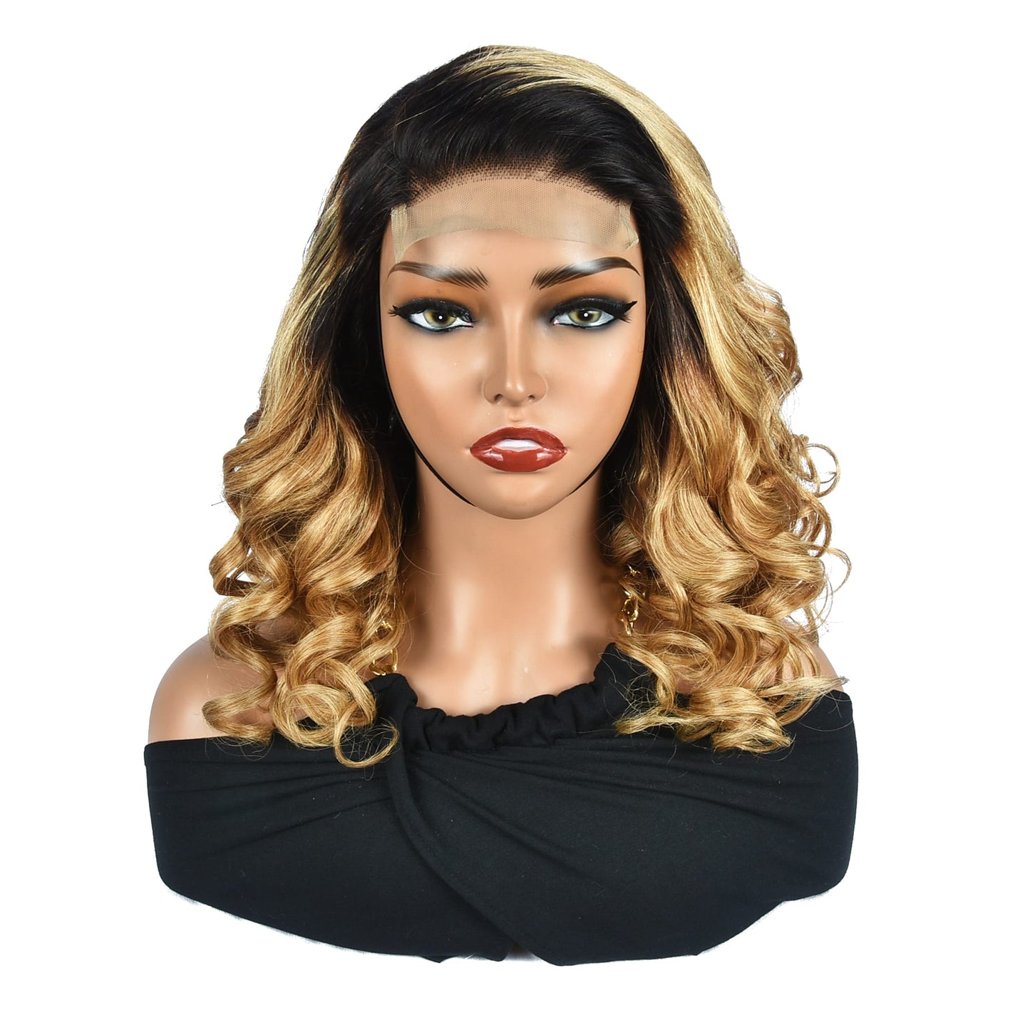Body Wave Human Hair Wig 1b/27 16"
