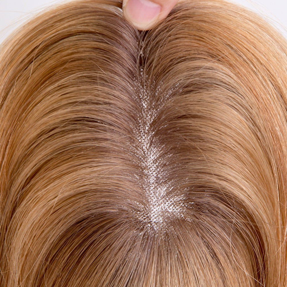 Mono base European human hairtopper Color 14