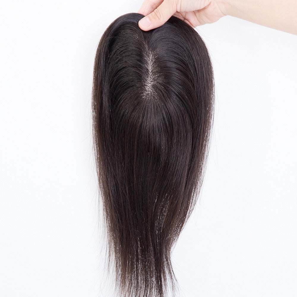 Mono base European human hair topper Color 1B