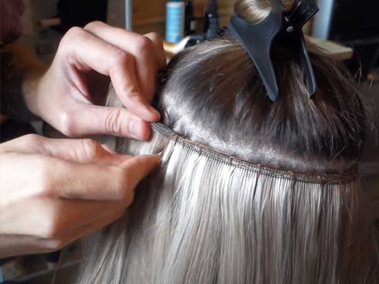 Sew-in weft installation