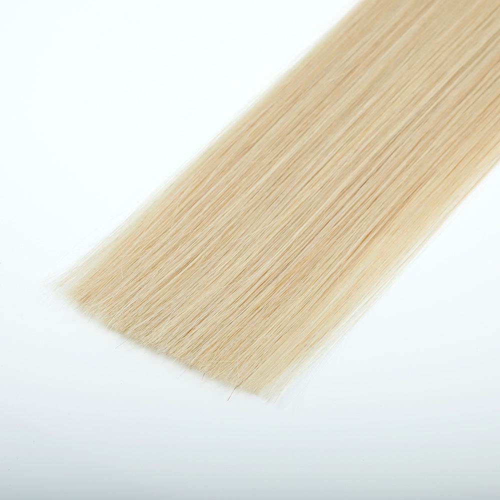 Weft Hair extensions color #60 Platinum Blonde