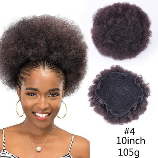 Puff Afro Curly Ponytail Clip in Hair Bun