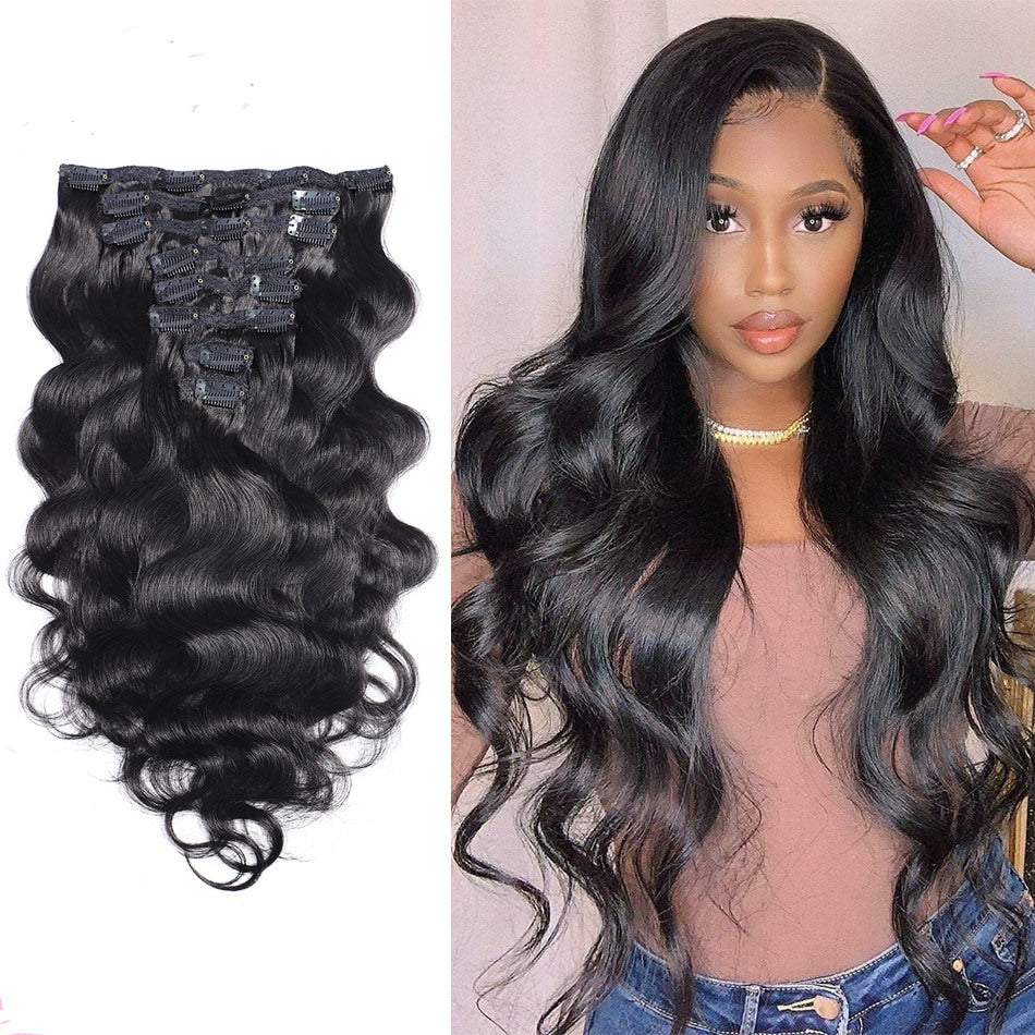 Body Wave Clip In Brazilian Human Hair Extensions - Demyhair