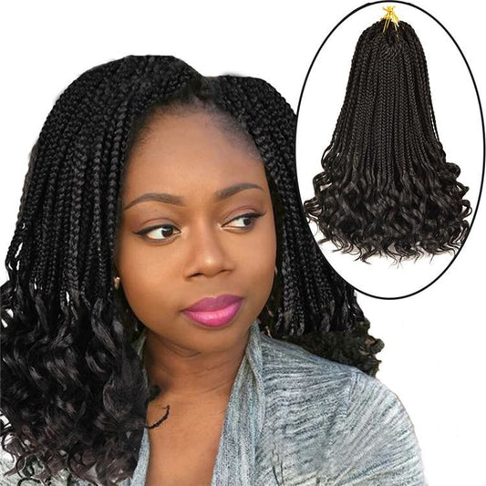 Curly Box Braid Crochet Hair