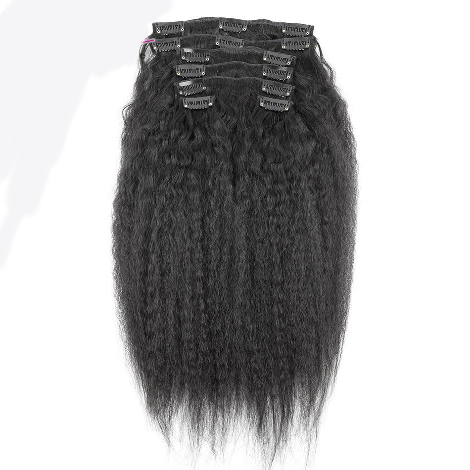 KINKY STRAIGHT BRAZILIAN CLIP IN HAIR EXTENSIONS - Demyhair