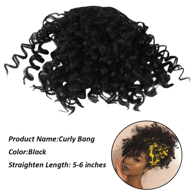 Clip In Afro Kinky Curly Bang