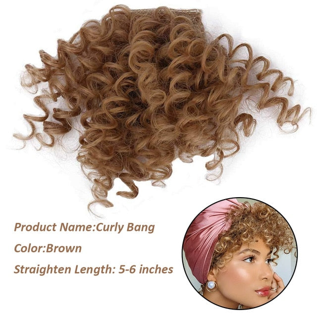 Clip In Afro Kinky Curly Bang