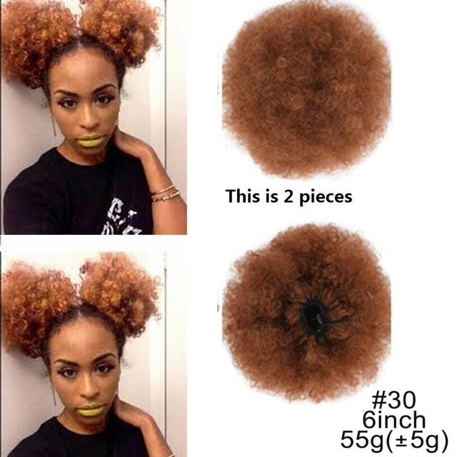 Puff Afro Curly Ponytail Clip in Hair Bun