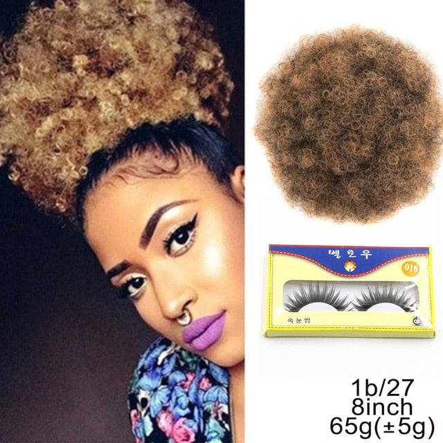 Puff Afro Curly Ponytail Clip in Hair Bun