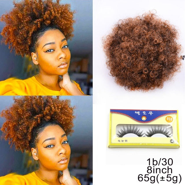 Puff Afro Curly Ponytail Clip in Hair Bun