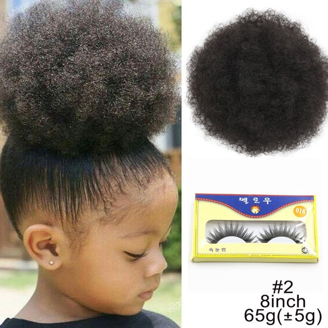 Puff Afro Curly Ponytail Clip in Hair Bun