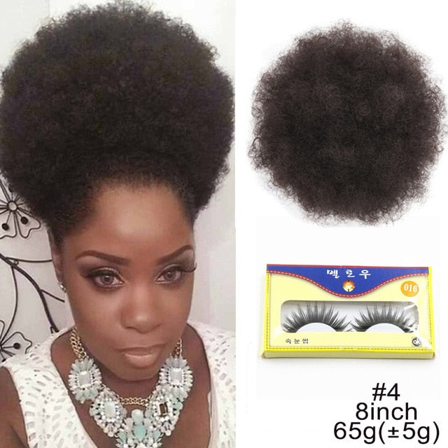 Puff Afro Curly Ponytail Clip in Hair Bun