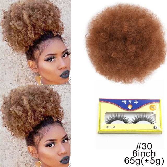 Puff Afro Curly Ponytail Clip in Hair Bun