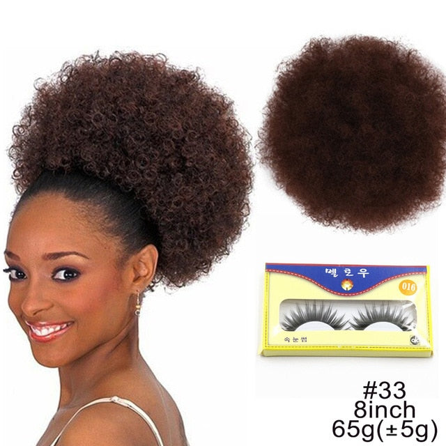 Puff Afro Curly Ponytail Clip in Hair Bun