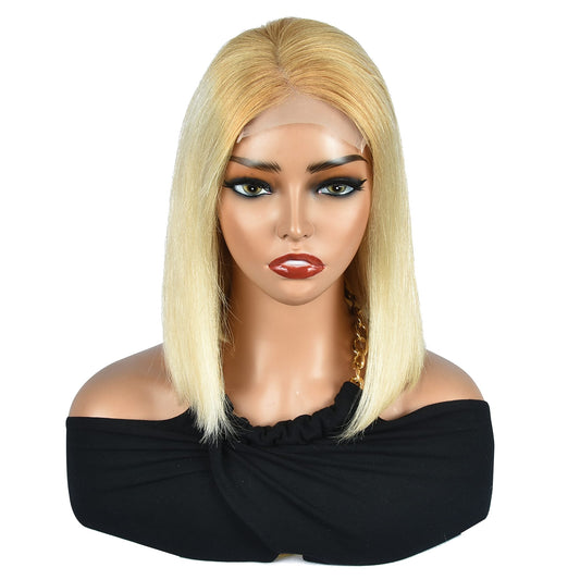 Blonde Lace Frontal Short Wig 27/613
