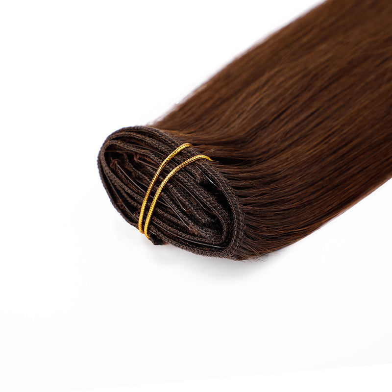 Clip-in human hair extensions color #4