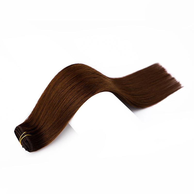 Clip-in human hair extensions color #4