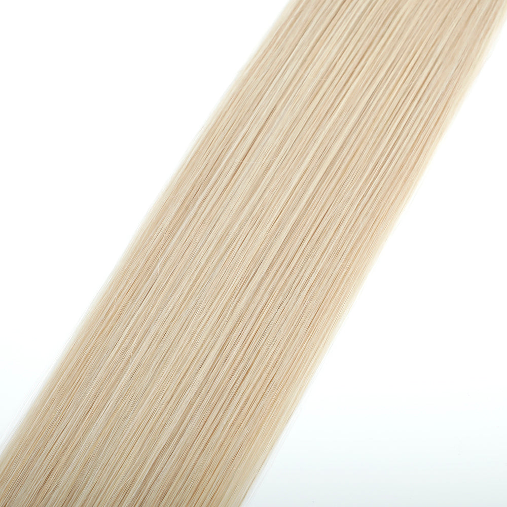 Weft Hair extensions color #60 Platinum Blonde