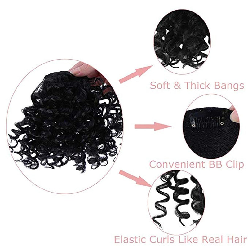 Clip In Afro Kinky Curly Bang
