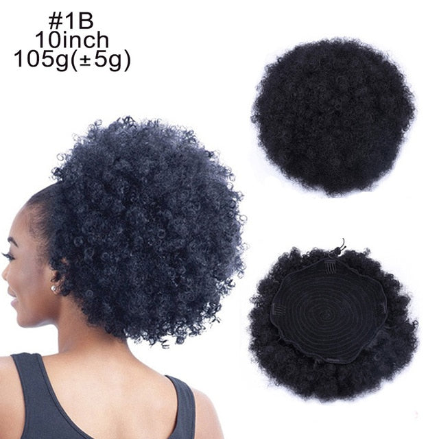 Puff Afro Curly Ponytail Clip in Hair Bun