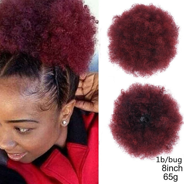Puff Afro Curly Ponytail Clip in Hair Bun