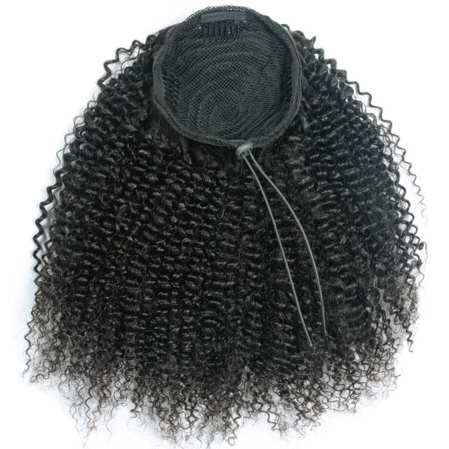 Afro Kinky Drawstring Ponytail Brazilian Remy Human Hair Extensions